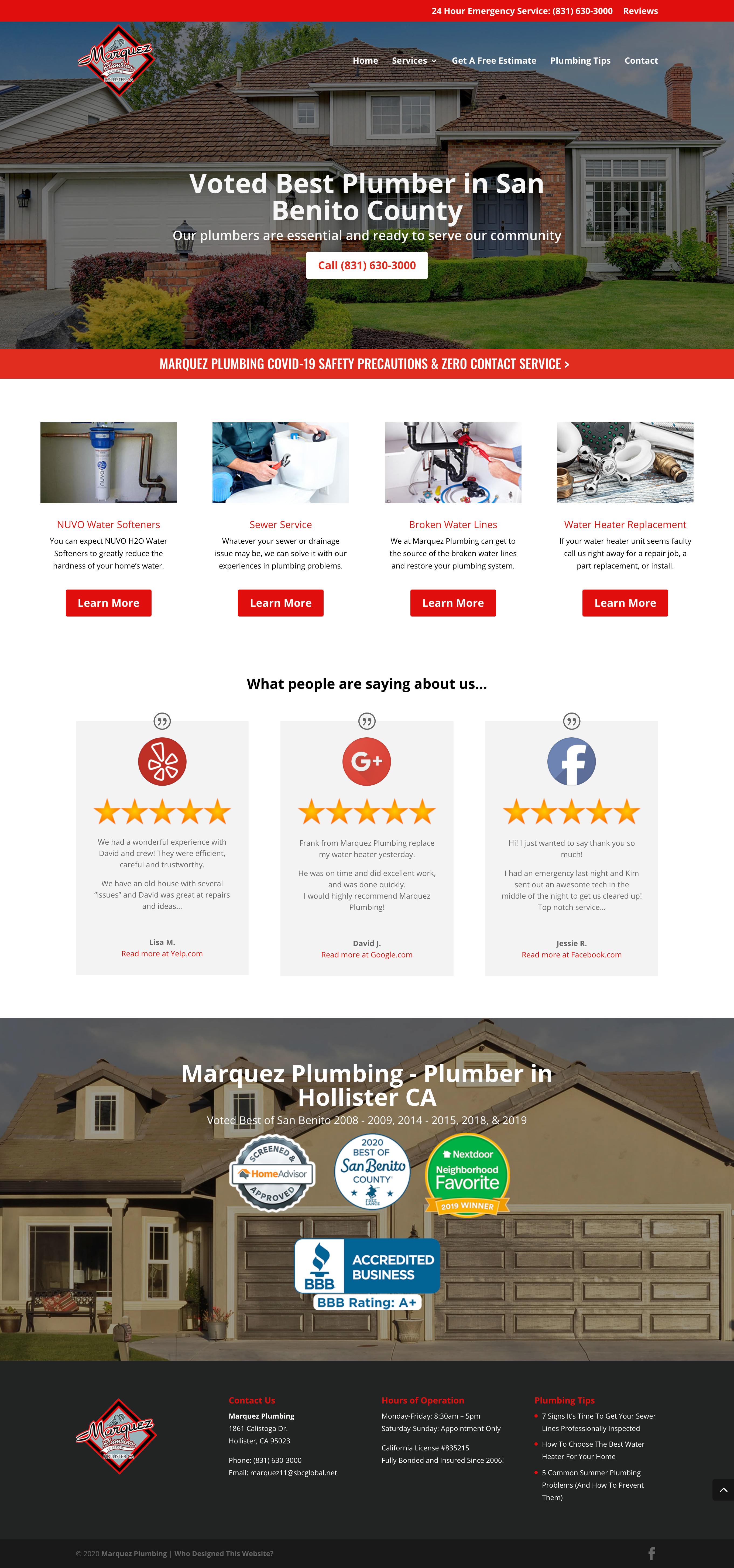 Marquez Plumbing Website Design