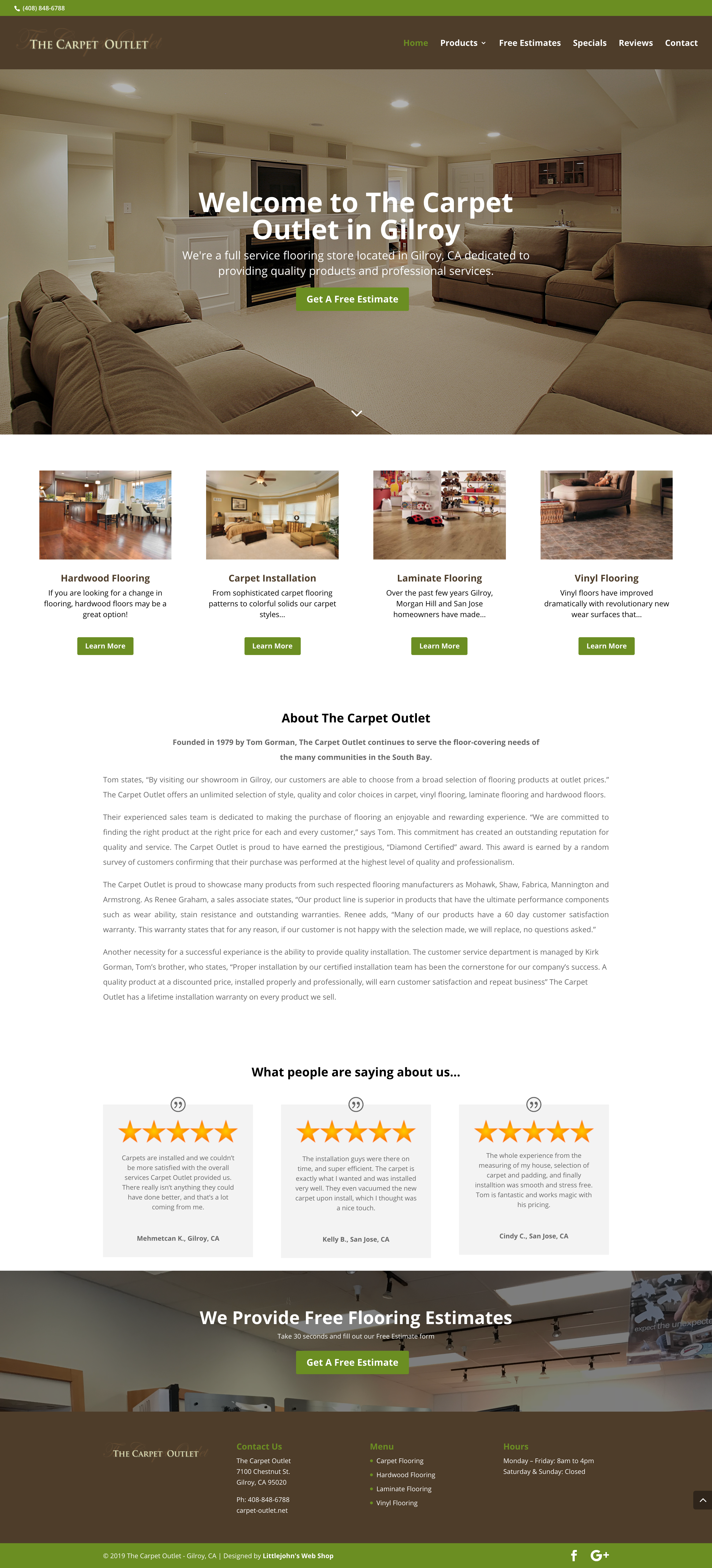 The Carpet Outlet Website Design