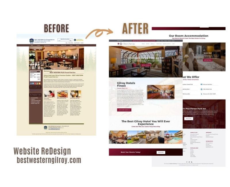 web design & development company results for best western gilroy